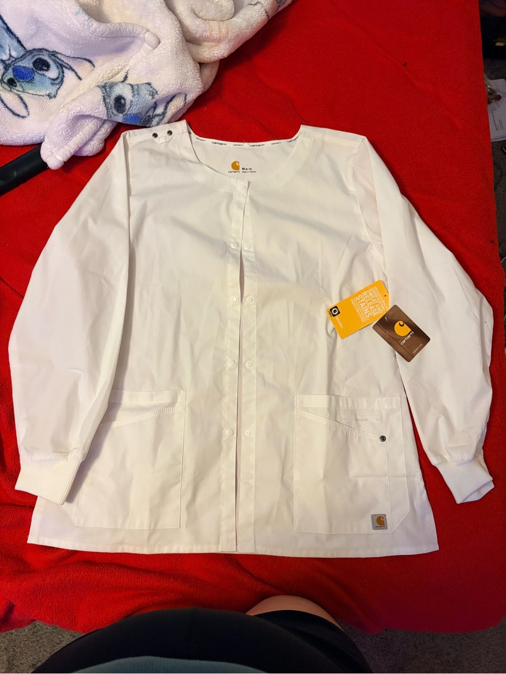 Carhartt Kids White Snap-Front Work Shirt Jacket